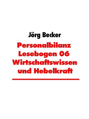 cover image of Personalbilanz Lesebogen 06 Wirtschaftswissen und Hebelkraft